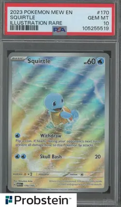 2023 Pokemon MEW EN Illustration Rare #170 Squirtle PSA 10 GEM MINT - Image 1