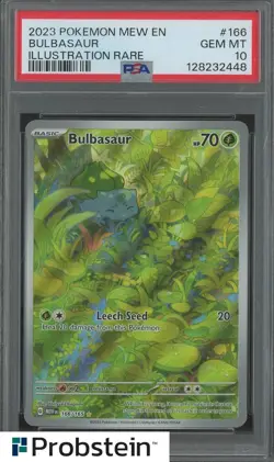 2023 Pokemon MEW EN Illustration Rare #166 Bulbasaur PSA 10 GEM MINT - Image 1