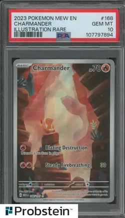 2023 Pokemon MEW EN Illustration Rare #168 Charmander PSA 10 GEM MINT - Image 1
