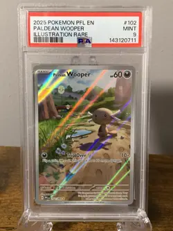 2025 POKEMON PFL EN-PHANTASMAL FLAMES ILLUSTRATION RARE PALDEAN WOOPER PSA 9 - Image 1