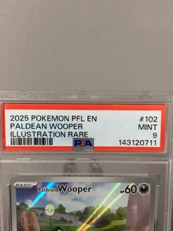2025 POKEMON PFL EN-PHANTASMAL FLAMES ILLUSTRATION RARE PALDEAN WOOPER PSA 9 - Image 2