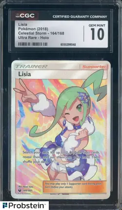 "2018 Pokemon TCG S & M Celestial Storm #164 Lisia FA CGC 10 GEM MINT " - Image 1
