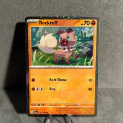 Rockruff (Cosmos Holo) 116/193 Paldea Evolved Pokemon NM - Image 1