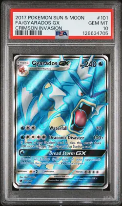2017 POKEMON SUN & MOON CRIMSON INVASION #101 FULL ART/GYARADOS GX PSA 10 - Image 1