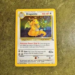 Pokemon TCG Dragonite Fossil Card 4/62 Unlimited Rare MP Condition - Image 1