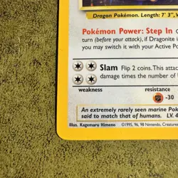 Pokemon TCG Dragonite Fossil Card 4/62 Unlimited Rare MP Condition - Image 2