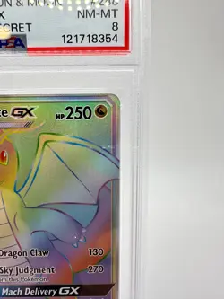 2019 Pokemon S&M Unified Minds DRAGONITE GX #248 | Full Art | Secret | PSA 8 - Image 3