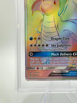 2019 Pokemon S&M Unified Minds DRAGONITE GX #248 | Full Art | Secret | PSA 8 - Image 4