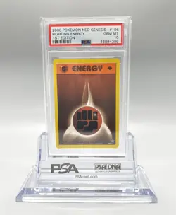 PSA 10 GEM MINT Fighting Energy #106 1ST EDITION Neo Genesis Pokemon Card - Image 1