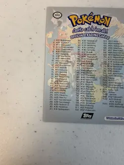 Pokemon Checklist Foil 1999 Topps TV Animation Edition Pokemon Card - Image 3