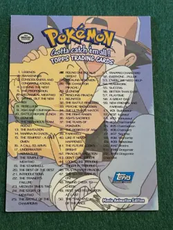 Pokemon Gotta Catch 'Em All TOPPS Checklist Card TV Movie Animation Blue NM/MT - Image 2