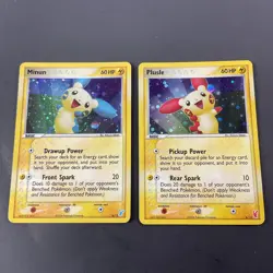 Pokemon TCG Plusle And Minun 6/12 Holo Pair EX Delta Species 2006 Lot - Image 1