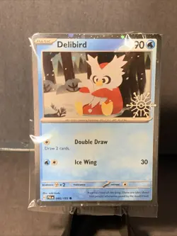 Pokemon TCG Delibird 046/193 Holiday Calendar 2025 Festive Stamp Promo SEALED - Image 1