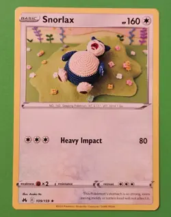 Snorlax 109/159 NM Rare Asaka Ito Crochet Art 2023 Pokemon Crown Zenith Card - Image 1
