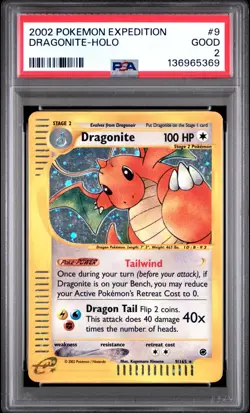 PSA 2 2002 Expedition Dragonite Holo Foil 9/165 E-Reader Series Pokemon WOTC - Image 1