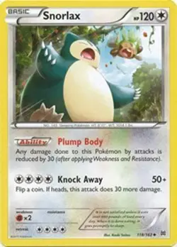 Snorlax 118/162 Non Holo Uncommon XY - BREAKthrough Pokemon Card - Image 1