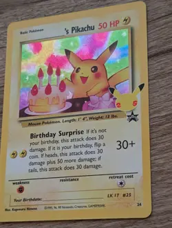 Birthday Pikachu Holo 24 Celebrations Classic Collection Pokemon 2021 NM - Image 3