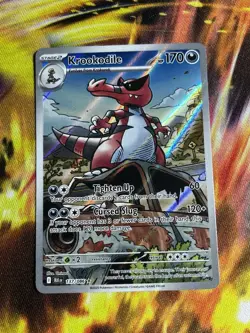 Krookodile 137/086 Holo Illustration Rare SV: Black Bolt NM English Pokemon - Image 1