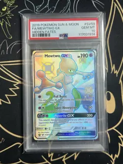 Pokemon 2019 Mewtwo GX SV59 Full Art Shiny Vault Hidden Fates GEM MINT PSA 10 - Image 1