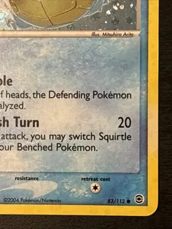 Squirtle 83/112 FireRed & LeafGreen Reverse Holo 2004 Pokemon Nirvana Nm - Image 4