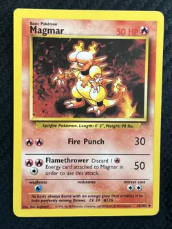 Magmar 1999 Base Set Pokemon 36/102 LP - Image 1