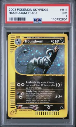PSA 7 *NEW CERT* 2003 POKEMON SKYRIDGE #H11 HOUNDOOM-HOLO - Image 1