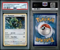 2024 POKEMON SWSH CROWN ZENITH PREMIUM COLLECTION PROMO RAYQUAZA-HOLO PSA 10 - Image 3