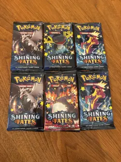 Pokemon Shining Fates Sealed Booster Packs (6) | Charizard Art | Factory Sealed - Image 1