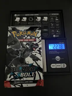 Heavy 22.78g Pokemon TCG SV 10.5 Black Bolt Booster Pack Sealed! - Image 1