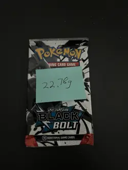 Heavy 22.78g Pokemon TCG SV 10.5 Black Bolt Booster Pack Sealed! - Image 3