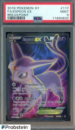 2016 Pokemon XY Breakpoint #117 FA Espeon EX PSA 9 MINT - Image 1
