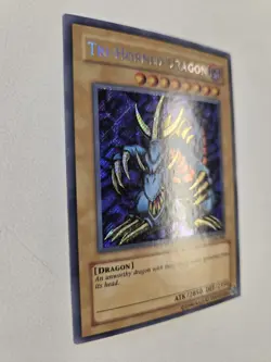Tri-Horned Dragon LOB-000 WAVY Print Secret Rare Yugioh Unlimited Edition Mint - Image 2