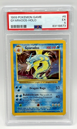 1999 POKEMON BASE SET UNLIMITED #6 GYARADOS-HOLO PSA 5 - Image 1