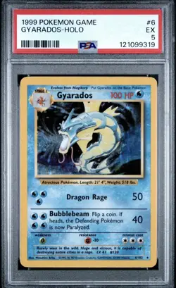 1999 POKEMON BASE SET UNLIMITED #6 GYARADOS-HOLO PSA 5 - Image 1