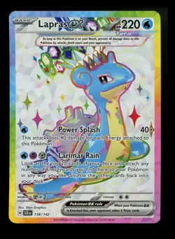 Lapras ex 158/142 Stellar Crown 2024 Holo Rare Pokemon Card TCG - Image 1