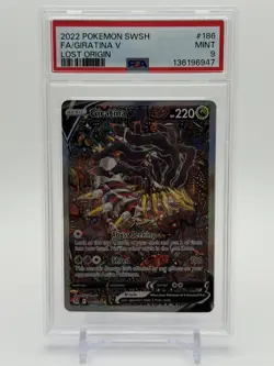 Pokemon Giratina V 186/196 Lost Origin SWSH 2022 Alternate Full Art PSA 9 Mint - Image 1