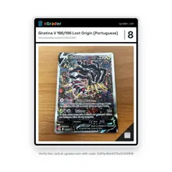 Giratina V 186/196 Lost Origin Pokemon Alternate Full Art Holo Card Brazilian MP - Image 1