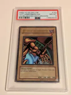 2002 Yu-Gi-Oh! Left Arm of the Forbidden One LOB-123 Legend of Blue Eyes PSA 8 - Image 1