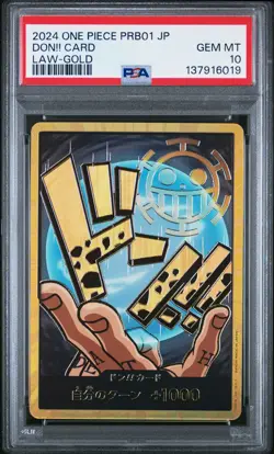 2024 ONE PIECE JAPANESE PRB01-PREMIUM BOOSTER TRAFALGAR LAW-GOLD DON CARD PSA 10 - Image 1