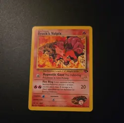 BROCK'S VULPIX W Stamp Pokemon Card - WOTC Promo - Gym Challenge - 37/132 LP - Image 1