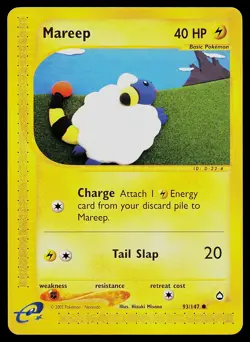 Pokemon Card - Mareep Aquapolis 93/147 Common Non Holo - Image 1