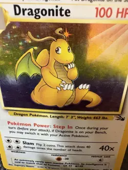 Dragonite Holo 4/62 Fossil - Vintage WOTC Pokemon Card - MP - Image 2