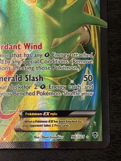 Pokemon TCG Virizion-EX Plasma Blast Holo Card 96/101 Full Art Ultra Rare Lp - Image 4
