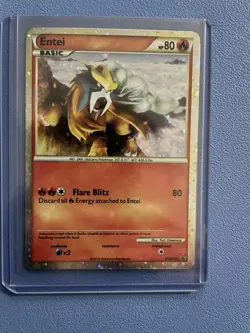 Entei HGSS20 Holo Black Star Promo Pokemon Card - Moderately Played - Image 1