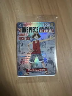 One Piece Monkey D Luffy College Basketball US Voyage Promo Card Unopened 2026 - Image 1