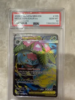 2025 POKEMON MEG EN-MEGA EVOLUTION ULTRA RARE #155 MEGA VENUSAUR EX PSA 10 - Image 1