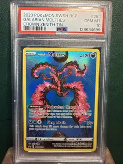 Galarian Moltres SWSH284 Black Star Promos Crown Zenith Holo Pokemon PSA 10 - Image 1