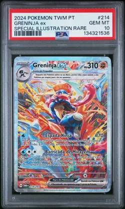 2024 POKEMON PORTUGUESE TWM PT-TWILIGHT MASQUERADE #214 GRENINJA EX PSA 10 - Image 1