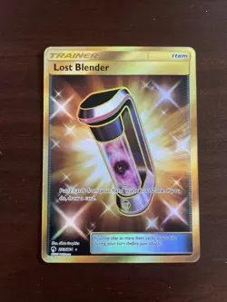 Lost Blender Sun & Moon Lost Thunder 233/214 - Gold Secret Rare Pokemon Card NM - Image 1
