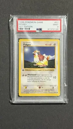 1999 Pokemon Pidgey Base Set 1st Edition Shadowless 57/102 PSA 9 - Image 1